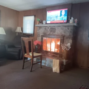 Sleeping Bear Cabin Living Fireplace - StayBnB managed property